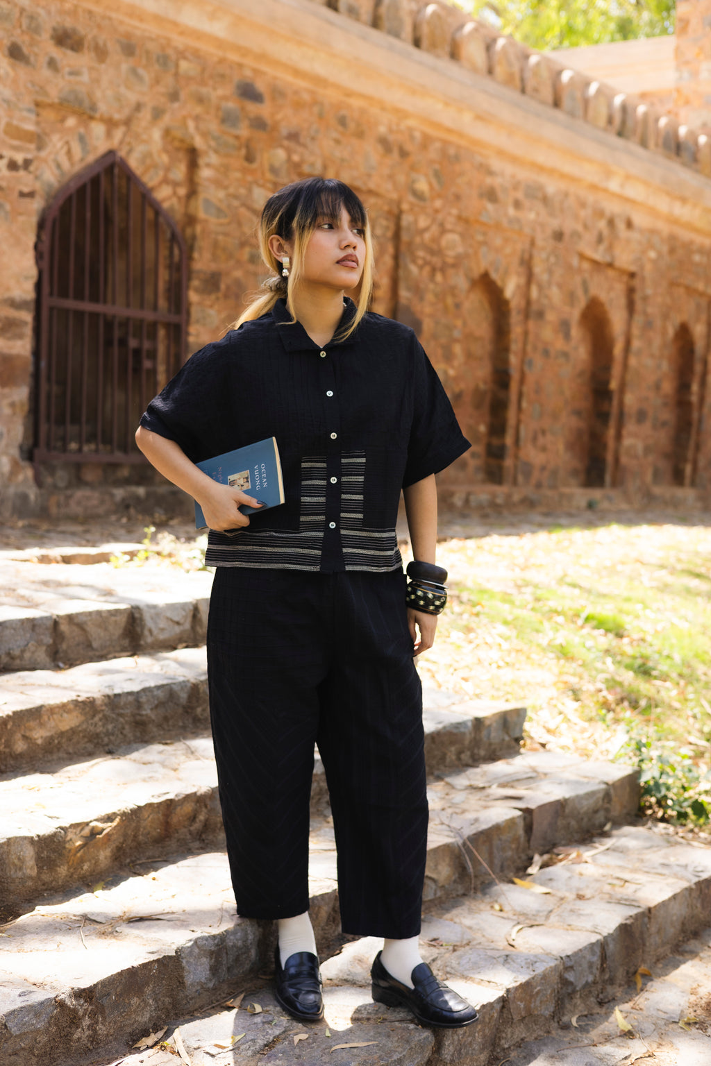 Kyoto Summer Shirt and Trouser Black