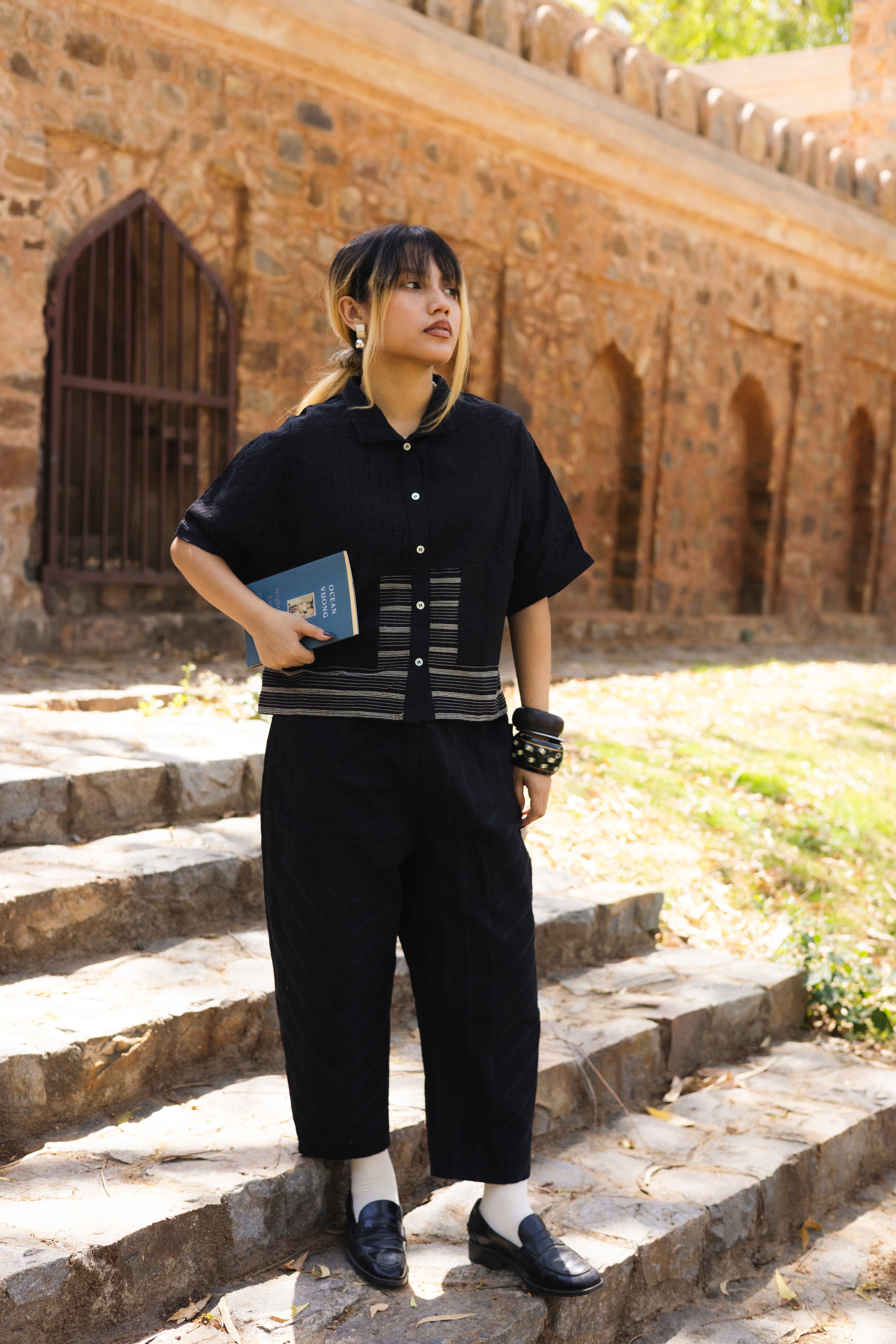 Kyoto Summer Shirt and Trouser Black