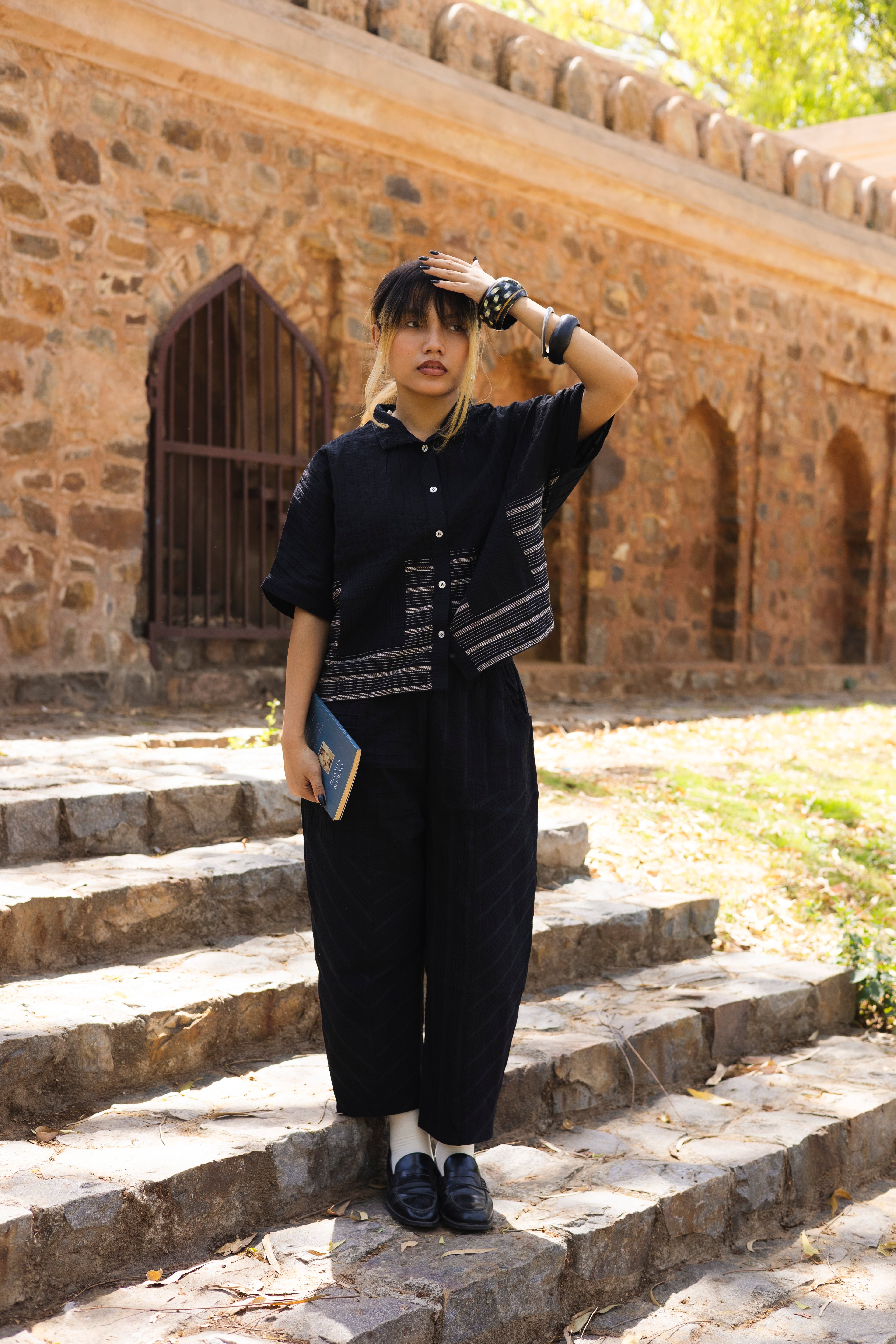 Kyoto Summer Shirt and Trouser Black