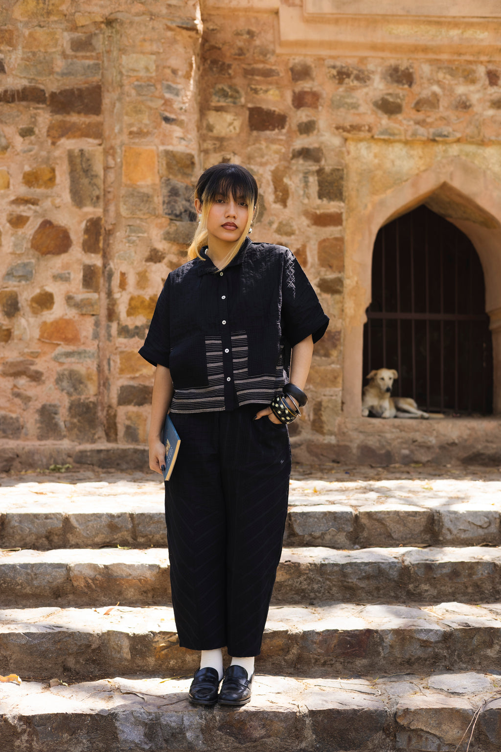 Kyoto Summer Shirt and Trouser Black